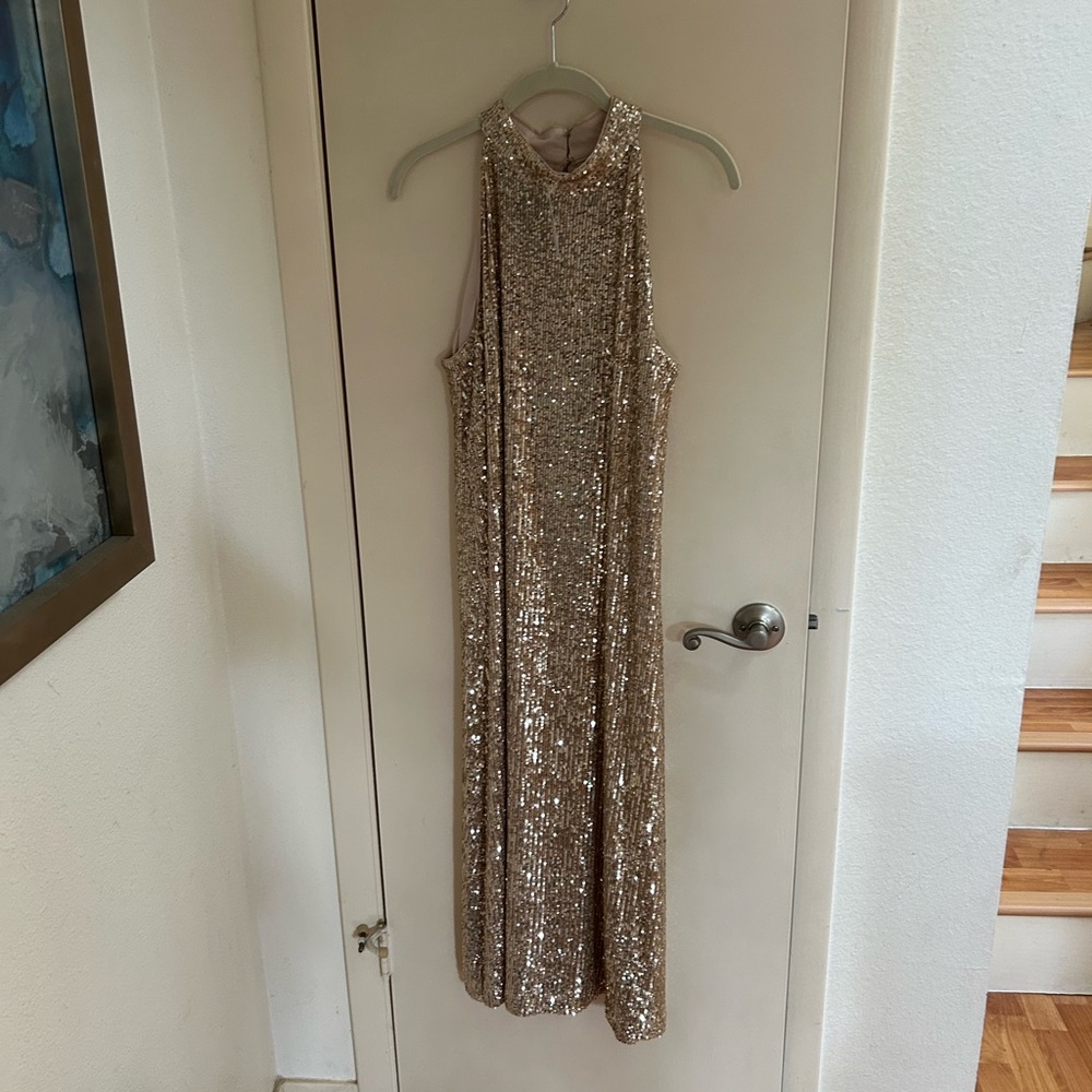 Ann Taylor Gold Sequin Dress